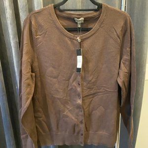 NWT Talbots Womens Brown Cardigan Size XL